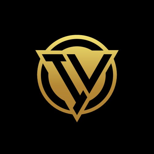 iv logo monogram with triangle shape and circle vector