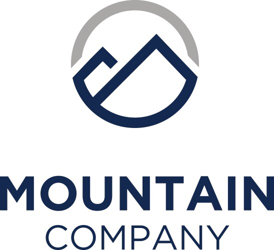 Circular Mountain Logo - Peak & Line Vector Image
