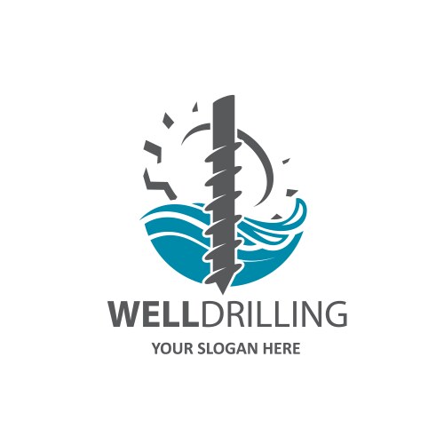 Water well drilling set Royalty Free Vector Image