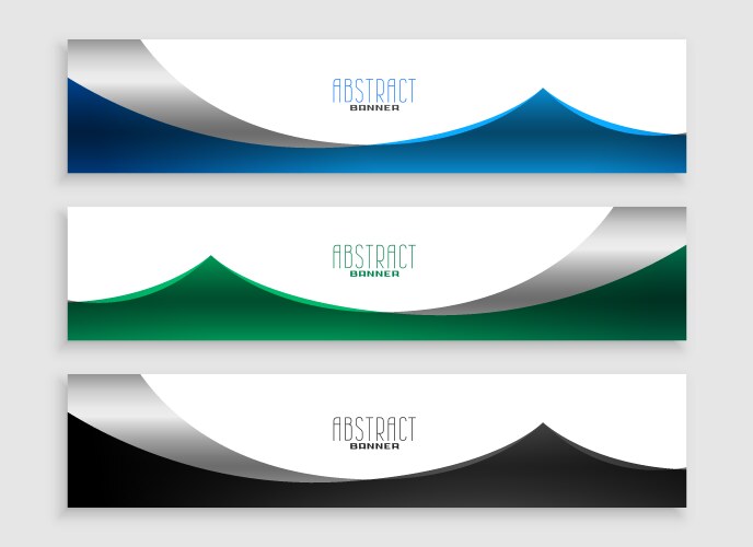 Pack of three abstract website header layout vector image