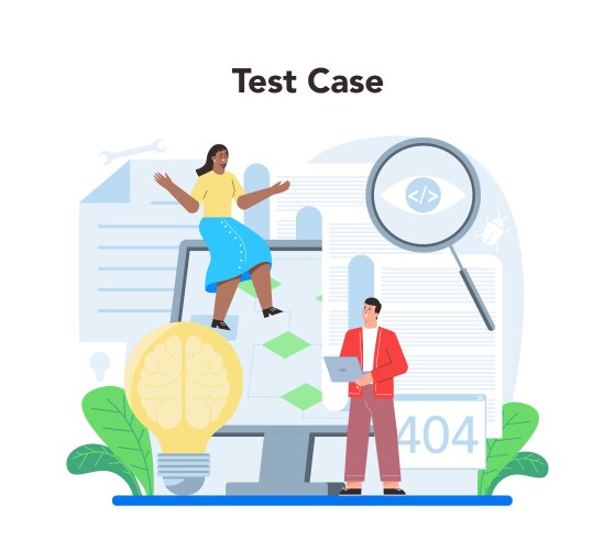 Software testing concept application or website vector image