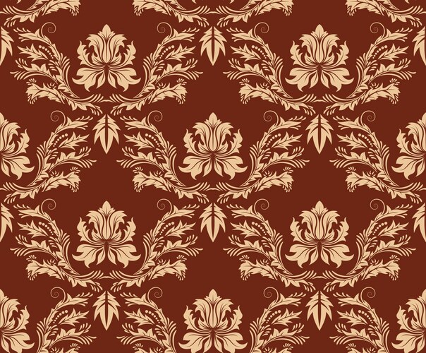 Damask wallpaper seamless pattern Royalty Free Vector Image