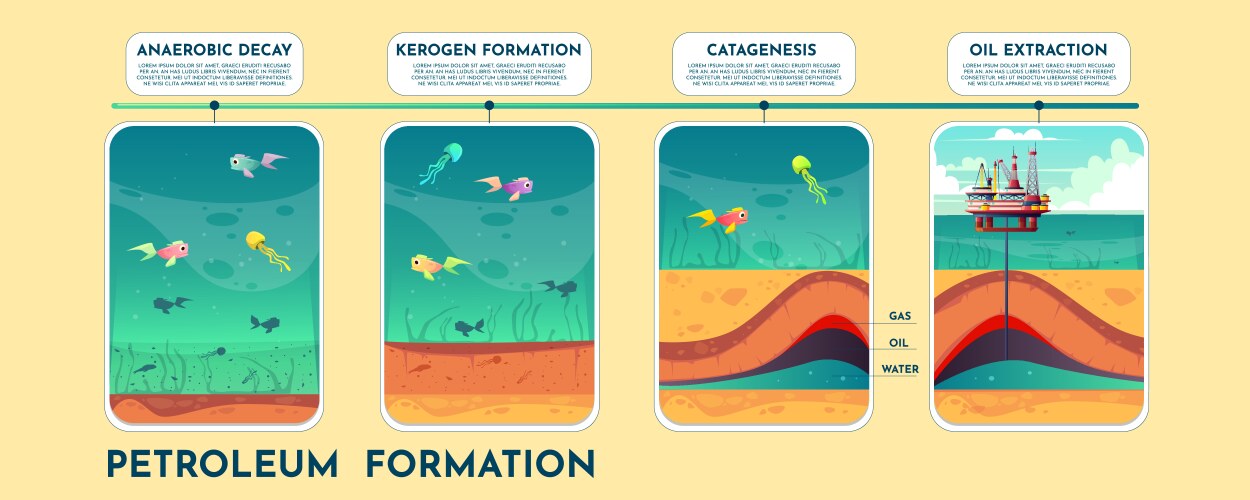 oil and petroleum formation cartoon scheme vector image