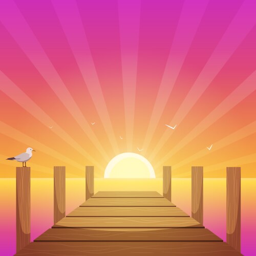 Old pier Royalty Free Vector Image - VectorStock