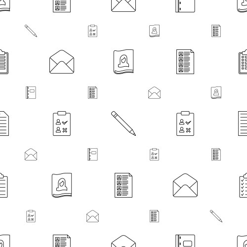 Notebook icons pattern seamless white background vector image