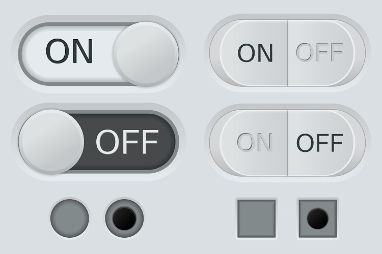 set of off and on buttons user interface vector image