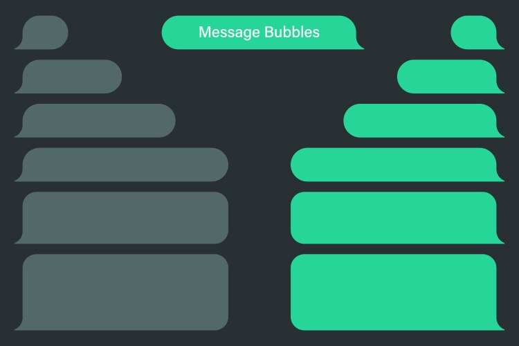 Blank various message bubbles green chat vector image