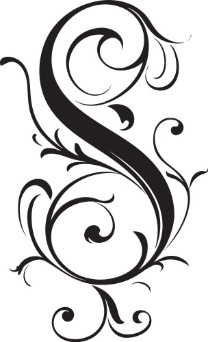 Sculpted elegance artistic letter s art seraphic Vector Image