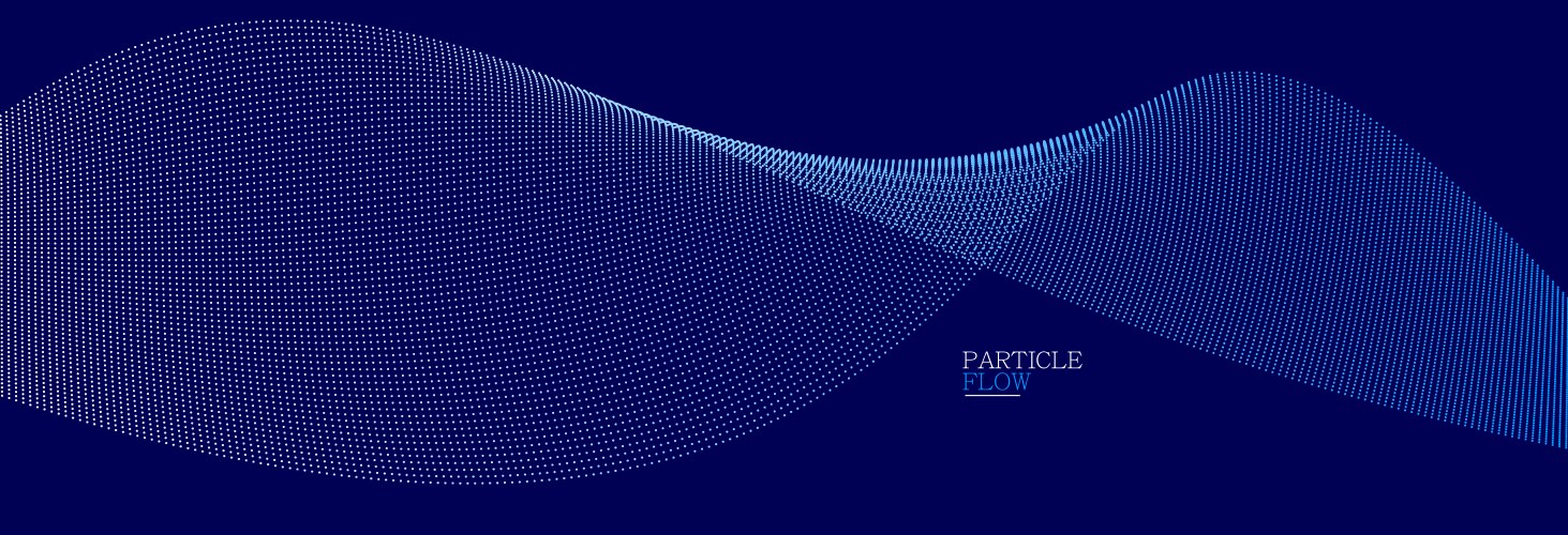 dark blue airy particles flow design abstract vector image