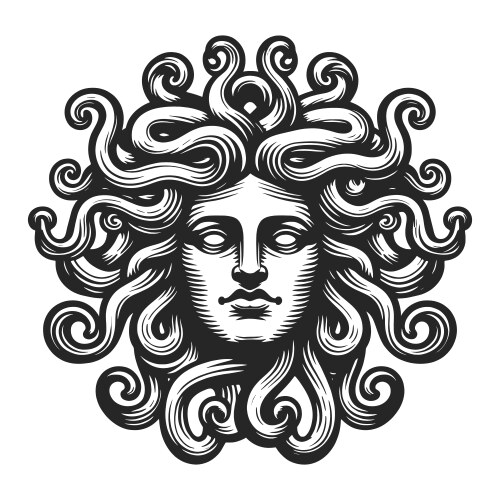 Medusa greek myth creature pop art Royalty Free Vector Image