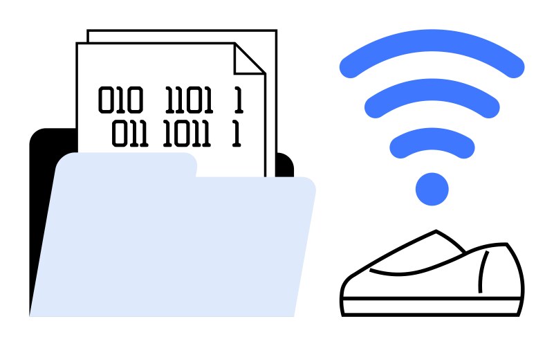 Sharing binary data from folder to remote device vector image