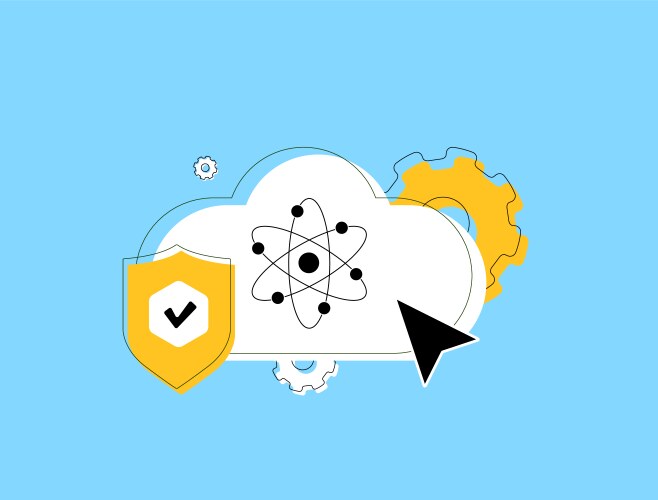 Cloud-based quantum computing - advanced data vector image