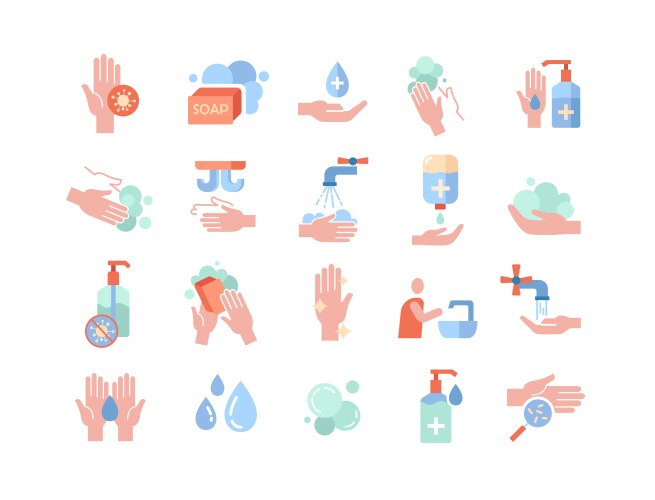 Hand Washing Steps - Hygiene Guide Royalty Free Vector Image