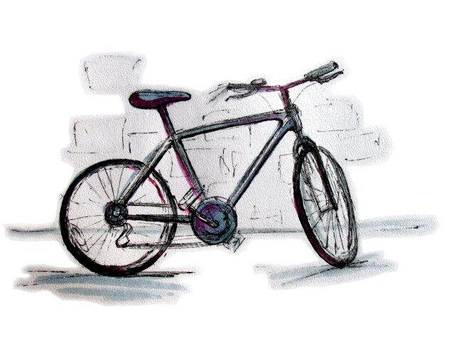 Black Bicycle Sketch Vector Image