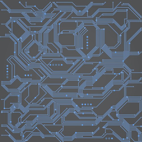 Electric light blue circuit board tech background Vector Image