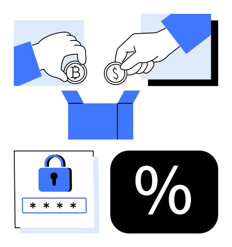 Cryptocurrency and finance concepts with coins vector image