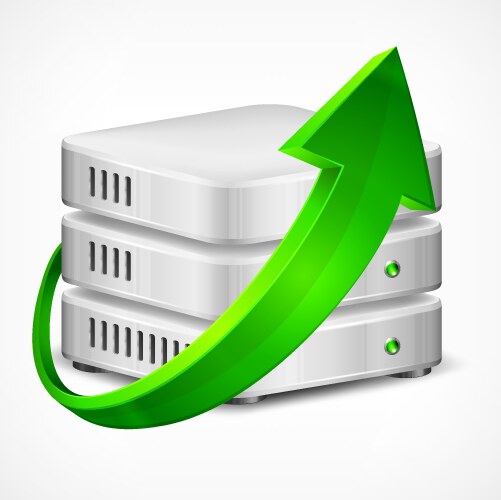 Database with Data Arrow vector image
