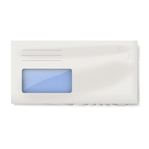 Dl envelope with window for address isolated vector image