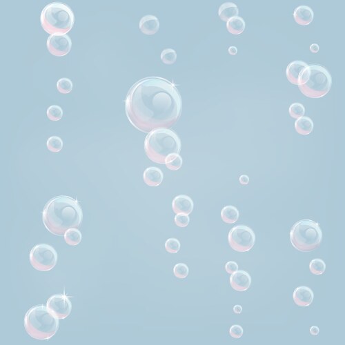 Blue water background with bubbles floating Vector Image