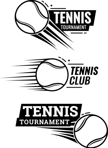 tennis ball icons symbol or emblem vector image vector image