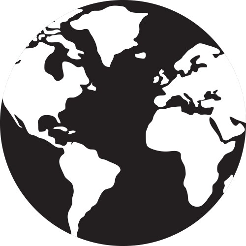 Earth icon flat design Royalty Free Vector Image