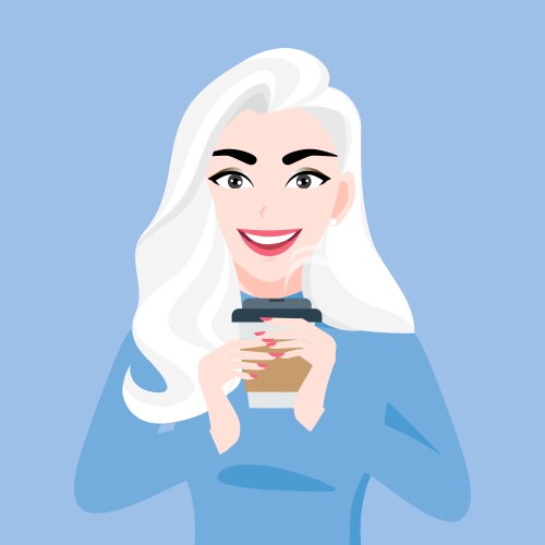 Lady cartoon character in autumn and winter Vector Image