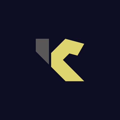 Letter r k simple geometric logo Royalty Free Vector Image