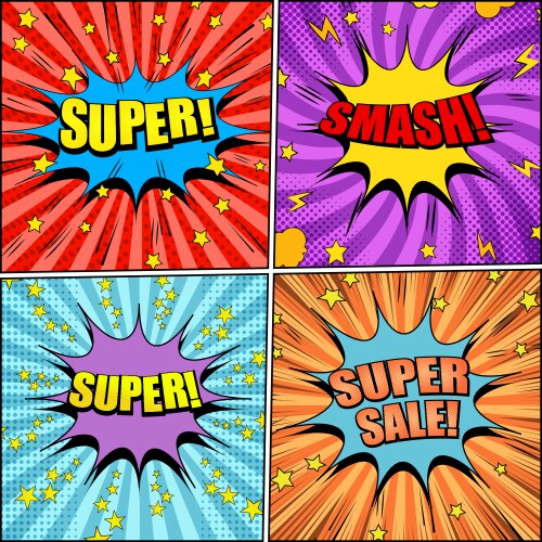 Comic speech bubbles collection Royalty Free Vector Image