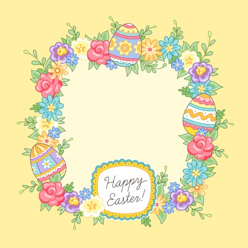 Easter eggs wreath Royalty Free Vector Image - VectorStock