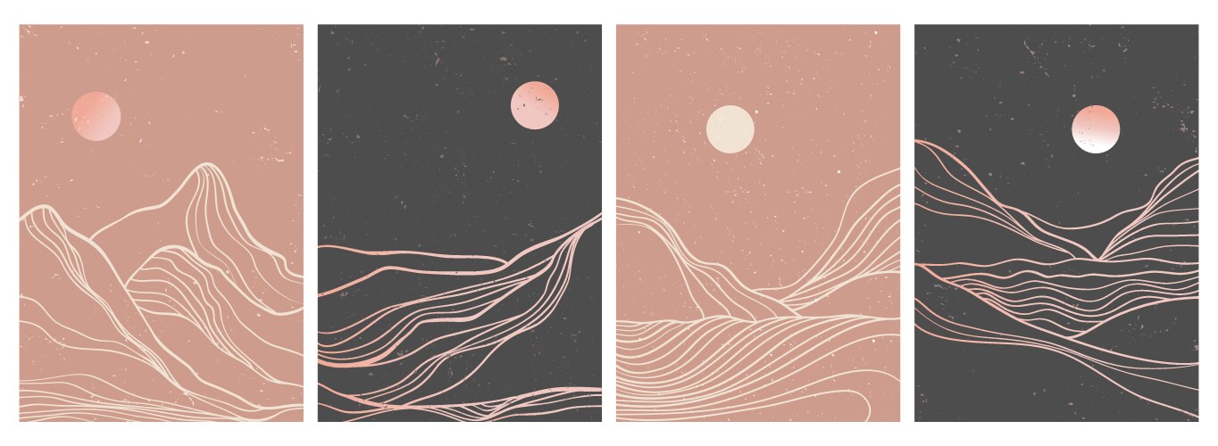 Set of creative minimalist modern line art print vector image