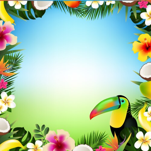 Tropical fruit frame Royalty Free Vector Image