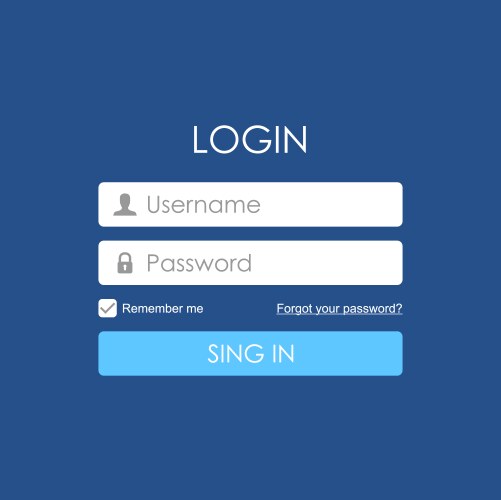 Login user interface sign in web element template vector image