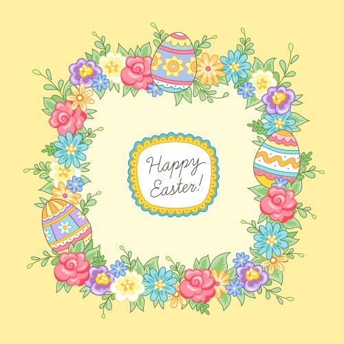 Easter eggs wreath Royalty Free Vector Image - VectorStock