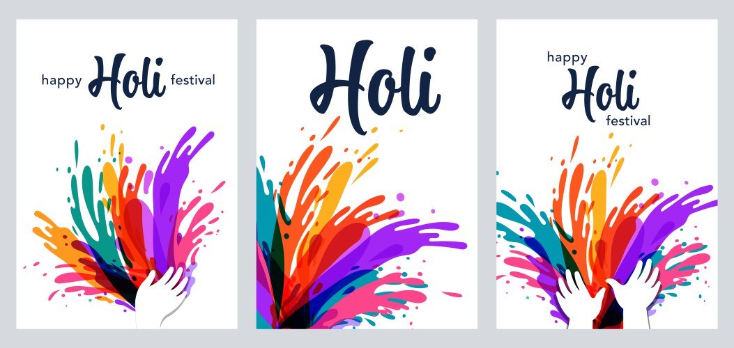 Happy holi festival of colors colorful vector image