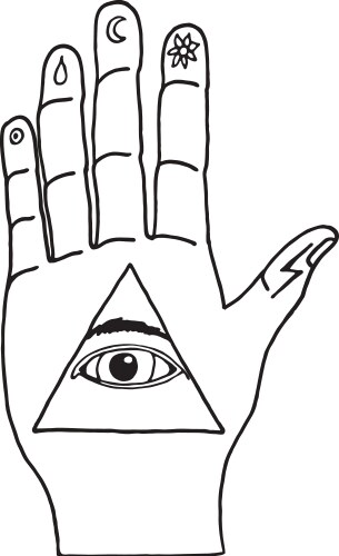 Illuminati Eye & Hand Symbols Vector Image