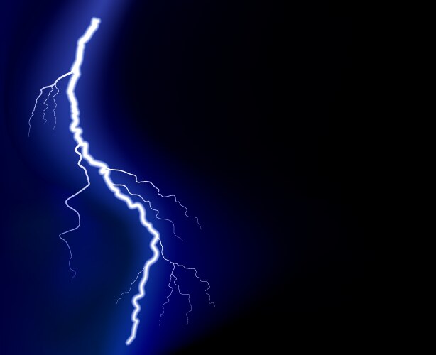 Lightning flash light thunder spark on black Vector Image