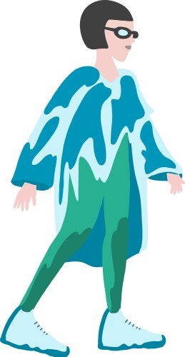 Model posing beautiful young woman in poncho Vector Image