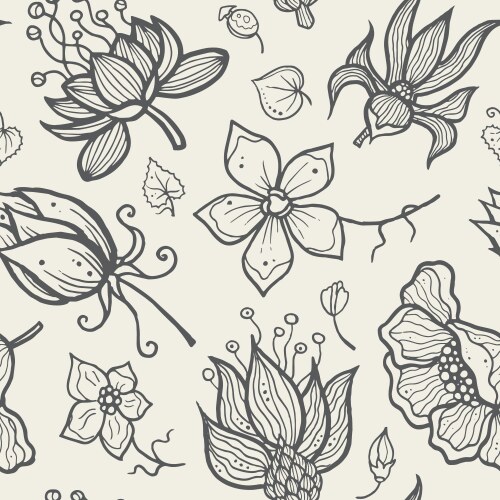 Seamless floral pattern with peony Royalty Free Vector Image