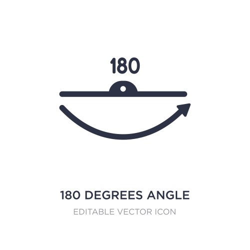 180 degrees angle icon on white background simple Vector Image