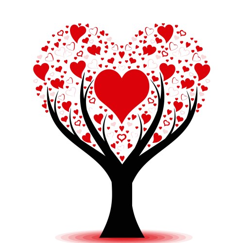 Red heart tree Royalty Free Vector Image - VectorStock