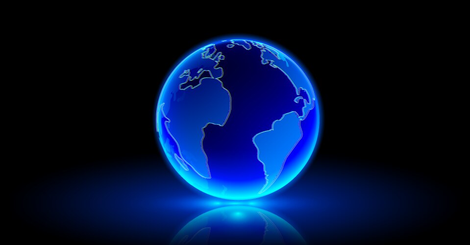 Didital planet earth blue hologram vector image