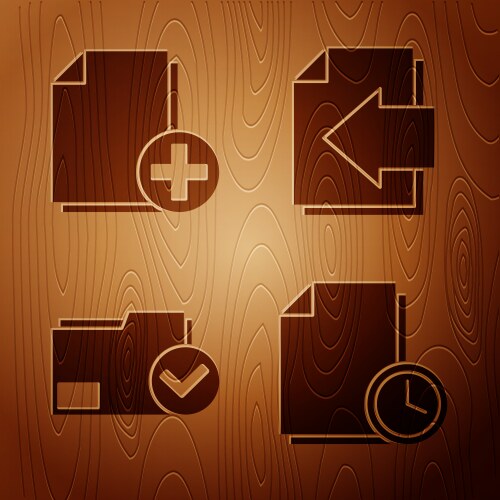 Set document with clock add new file vector image