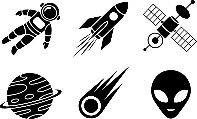 Space Exploration Icon Set – Royalty-Free Vector | VectorStock