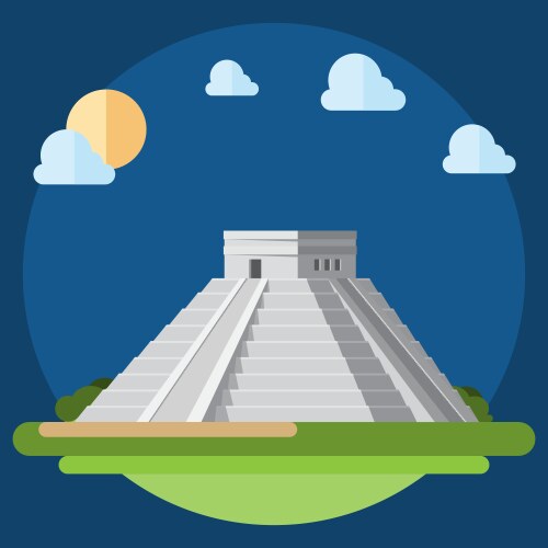Pyramid of giza flat design landmark Royalty Free Vector