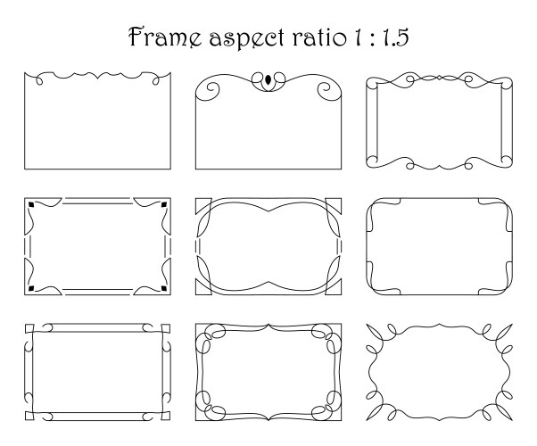 Decorative frames and borders rectangle set 5 Vector Image