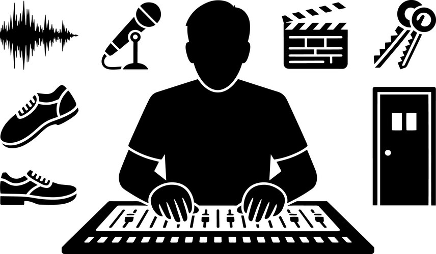 Audio Engineering Vector Sound mixing Vector Images & Graphics for Commercial Use | VectorStock
