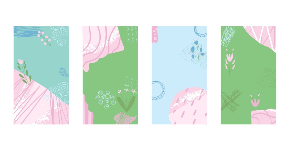 Spring collage set backgrounds banner templates Vector Image