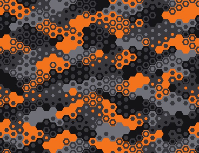 Camouflage trendy hexagonal seamless pattern vector image