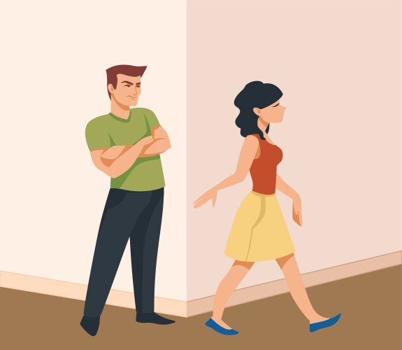 Couple relationship man and woman argue family vector image