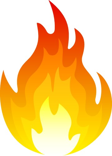 Red fire flat icon isolated on white background Vector Image